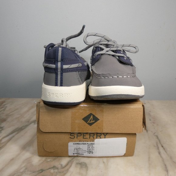 Sperry Fairwater Plushwave Sneaker, Grey/Navy, 13.5 US Unisex Big Kid - Picture 10 of 10
